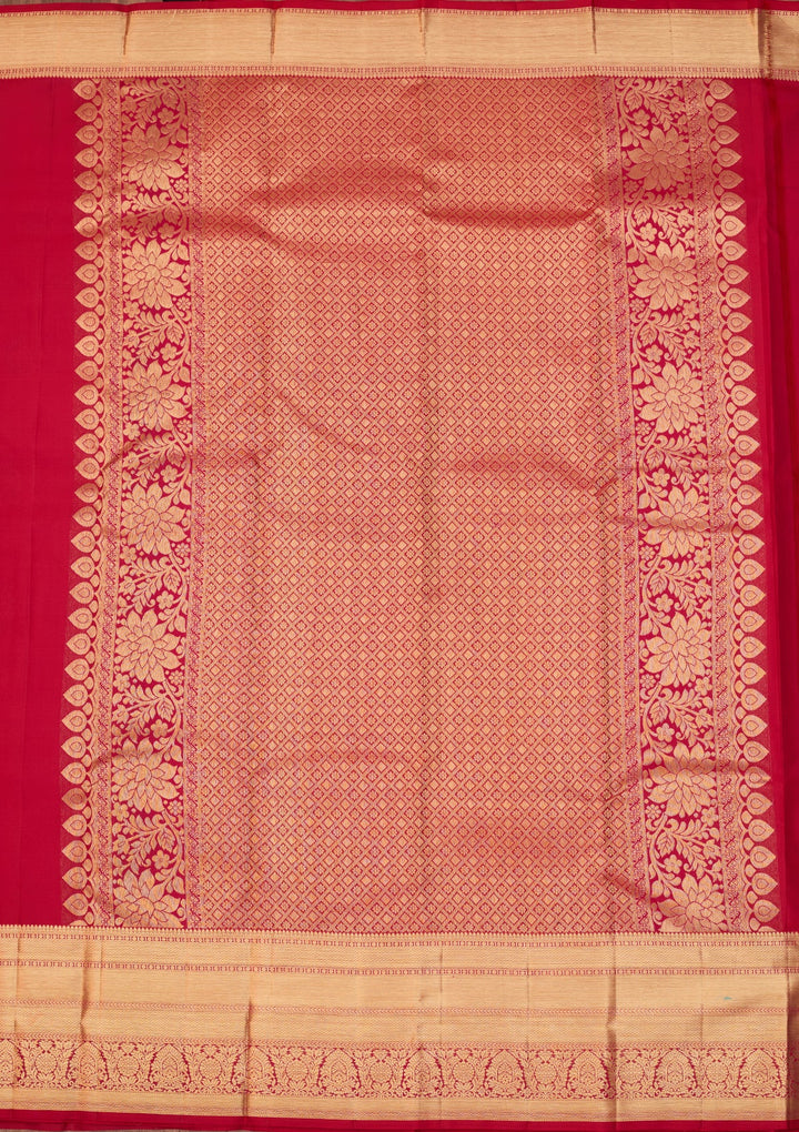 Rani Pink Dharmavaram Pure Silk Saree With Matching Blouse Piece