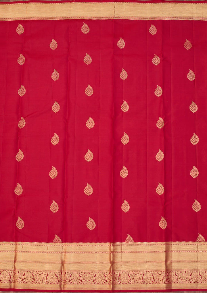 Rani Pink Dharmavaram Pure Silk Saree With Matching Blouse Piece