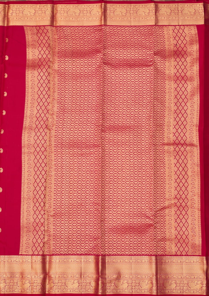 Rani Pink Dharmavaram Pure Silk Saree With Matching Blouse Piece