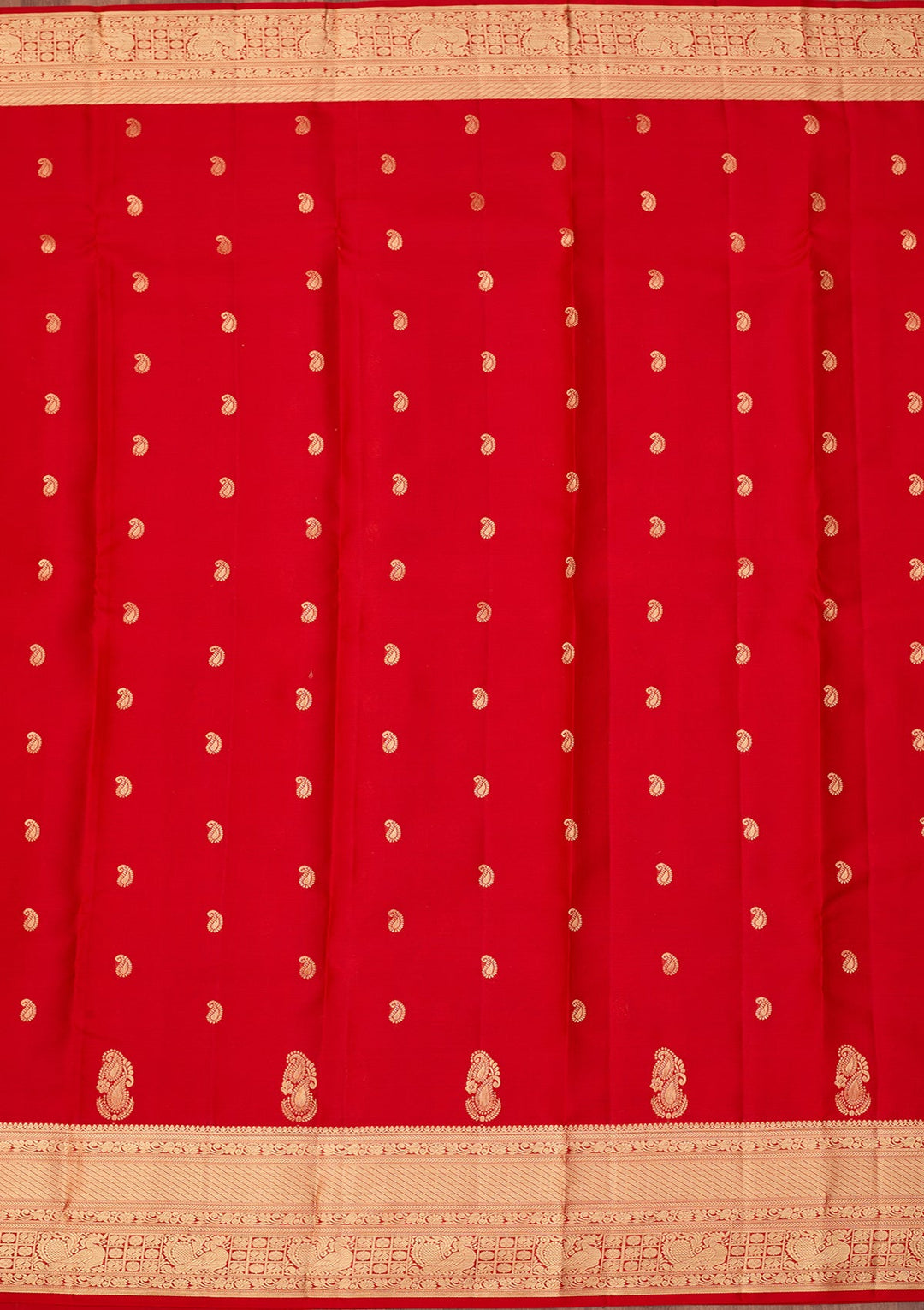 Red Dharmavaram Pure Silk Saree With Matching Blouse Piece