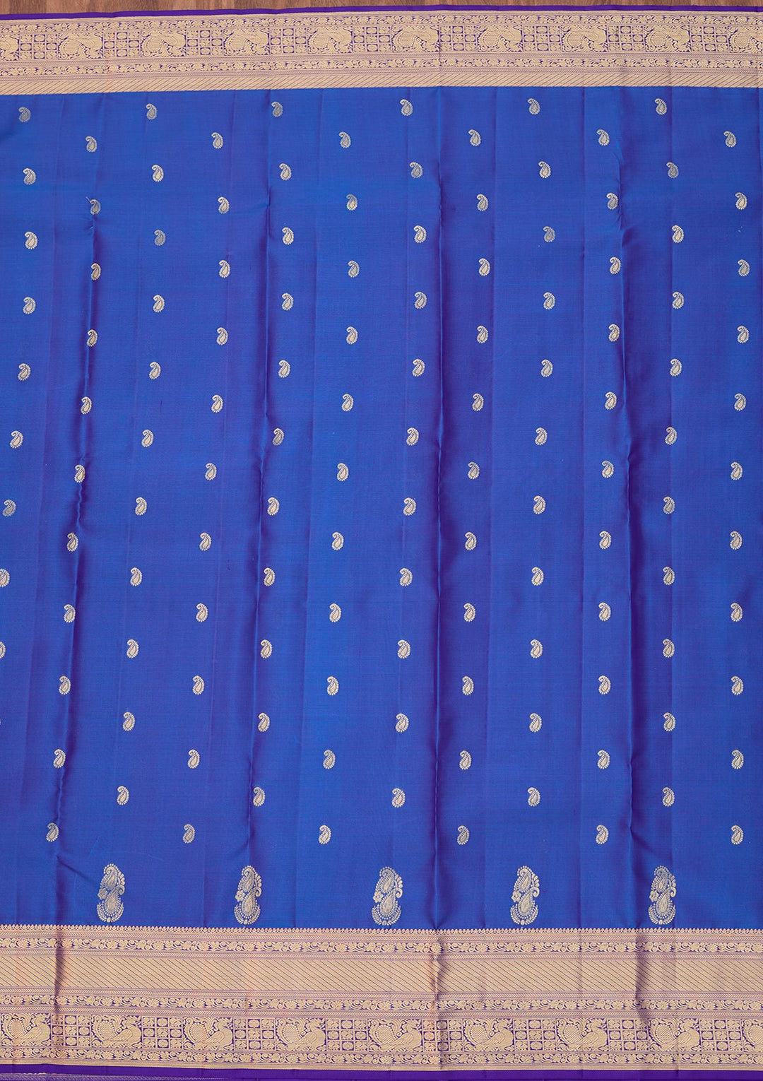 Royal Blue Dharmavaram Pure Silk Saree With Matching Blouse Piece