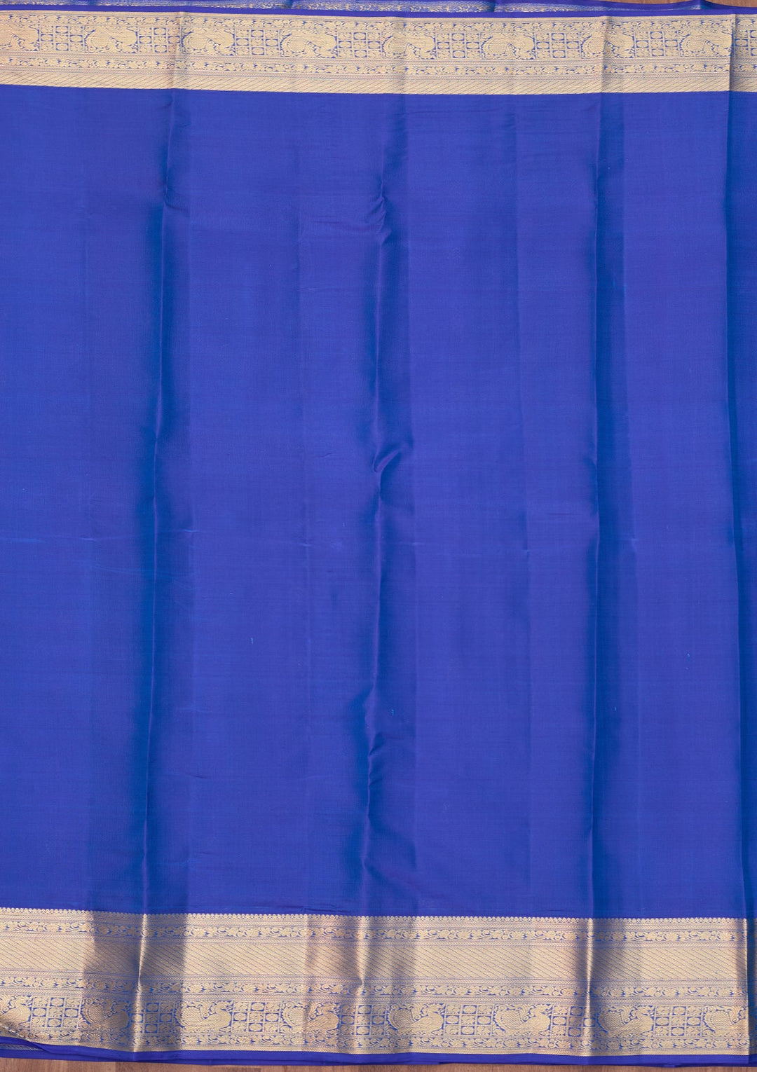 Turquoise Blue Dharmavaram Pure Silk Saree With Matching Blouse Piece