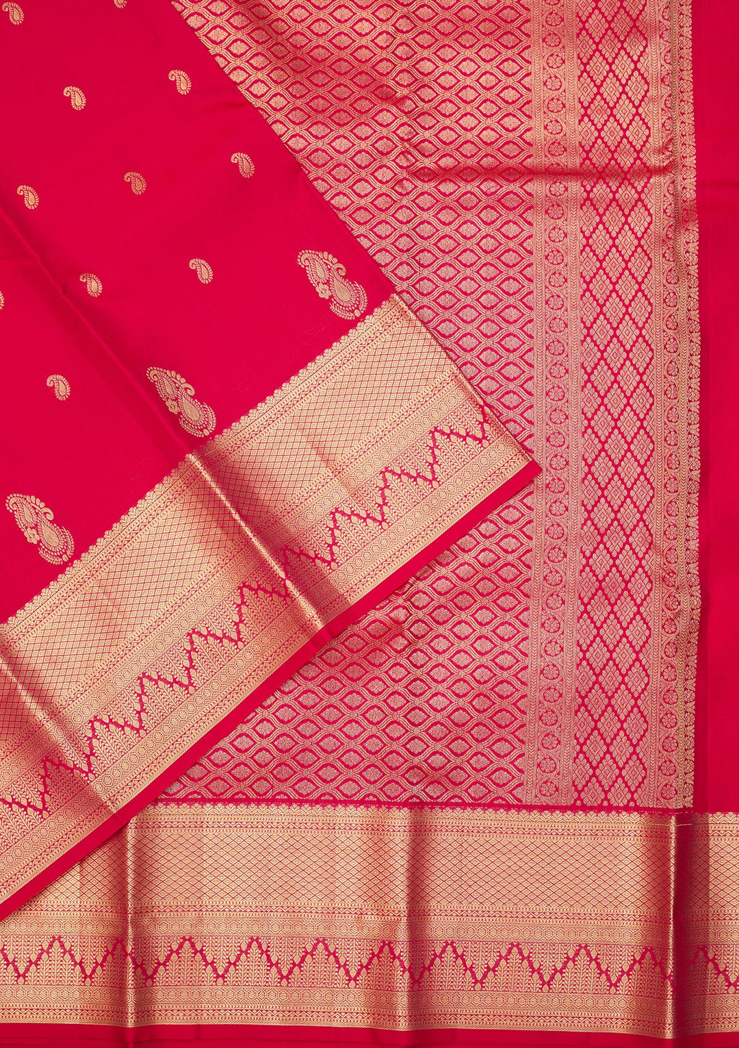 Rani Pink Dharmavaram Pure Silk Saree With Matching Blouse Piece
