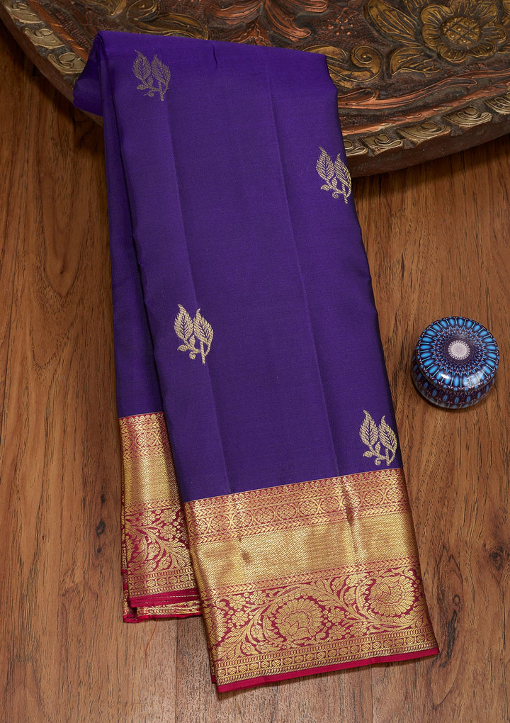 Purple Dharmavaram Pure Silk Saree With Matching Blouse Piece