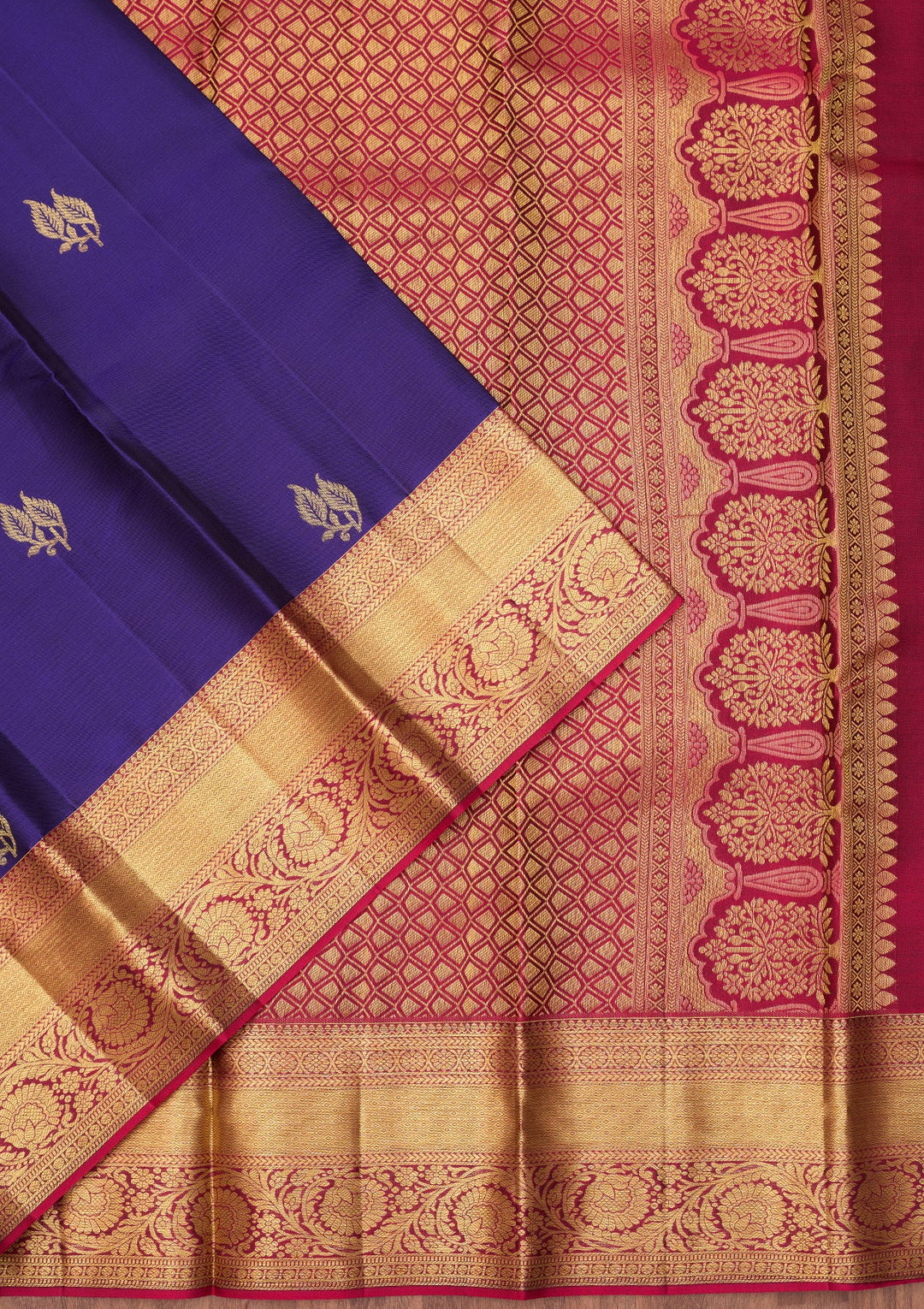 Purple Dharmavaram Pure Silk Saree With Matching Blouse Piece