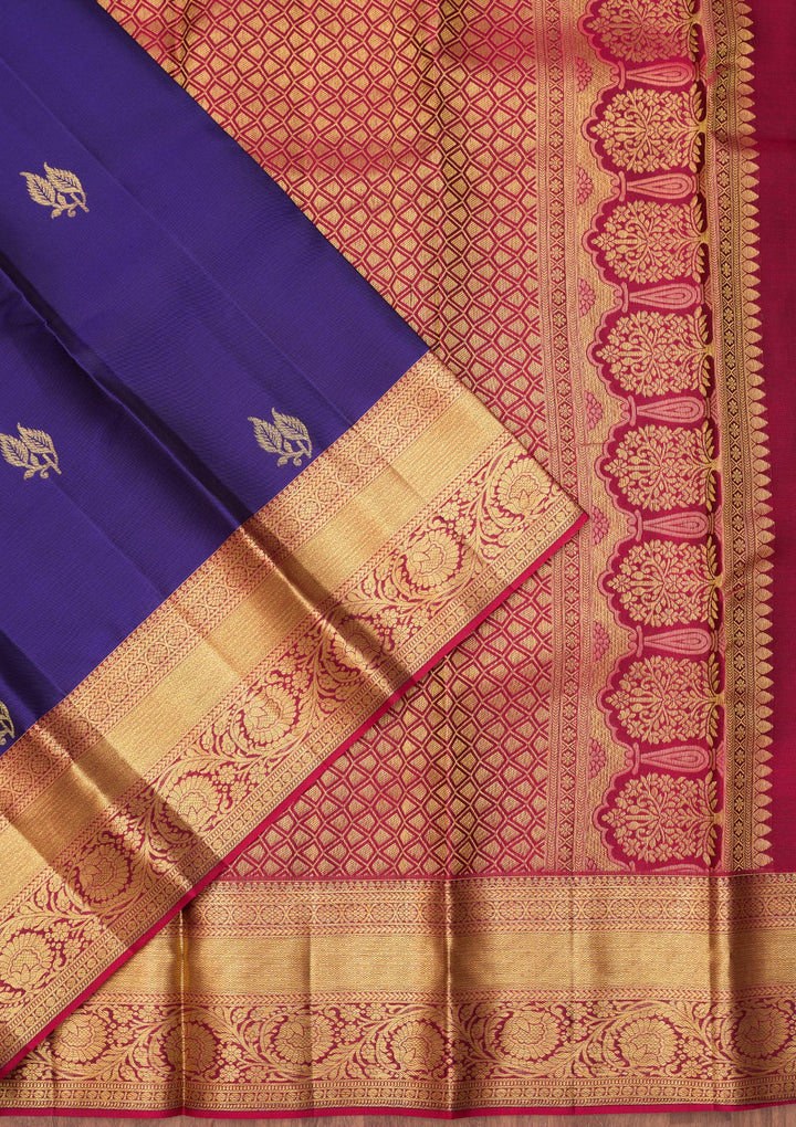 Purple Dharmavaram Pure Silk Saree With Matching Blouse Piece