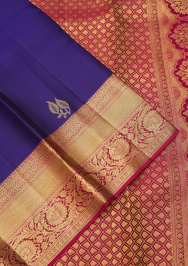 Purple Dharmavaram Pure Silk Saree With Matching Blouse Piece