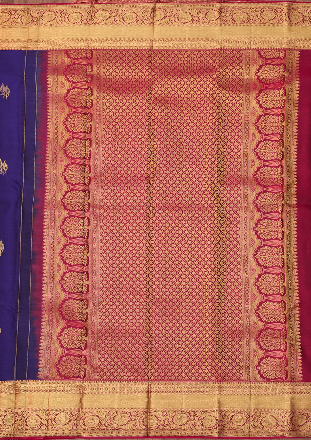 Purple Dharmavaram Pure Silk Saree With Matching Blouse Piece