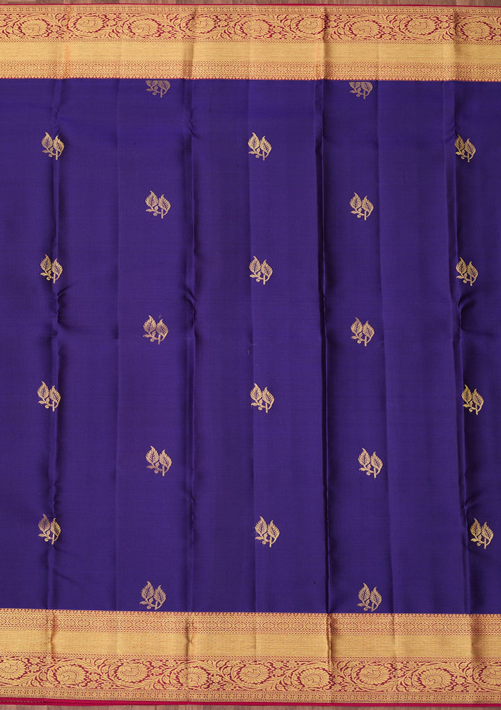Purple Dharmavaram Pure Silk Saree With Matching Blouse Piece