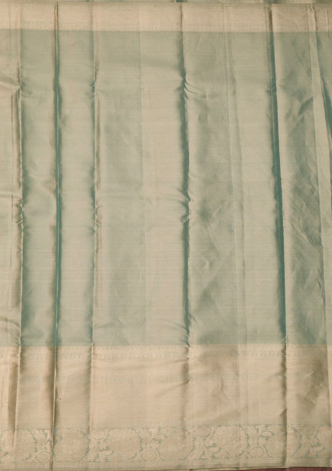 Sea Green Dharmavaram Tissue Silk Saree With Matching Blouse Piece