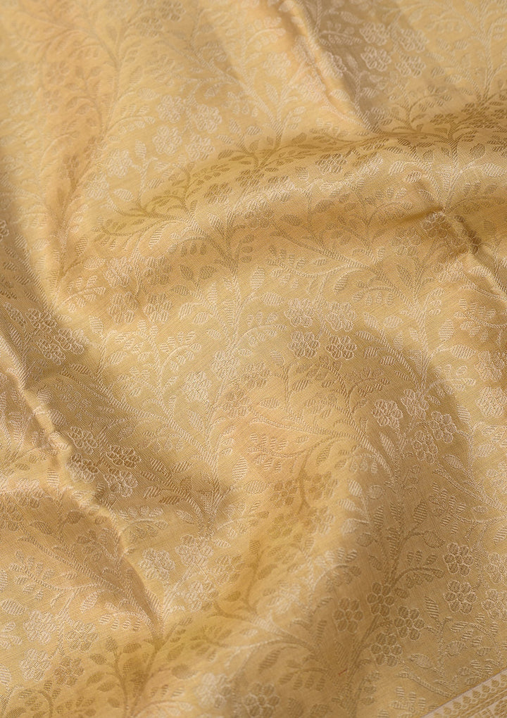 Off White Dharmavaram Tissue Silk Saree With Matching Blouse Piece