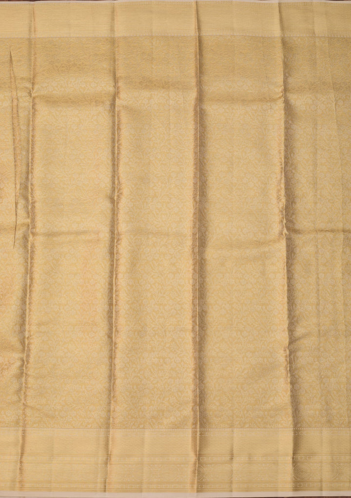 Off White Dharmavaram Tissue Silk Saree With Matching Blouse Piece