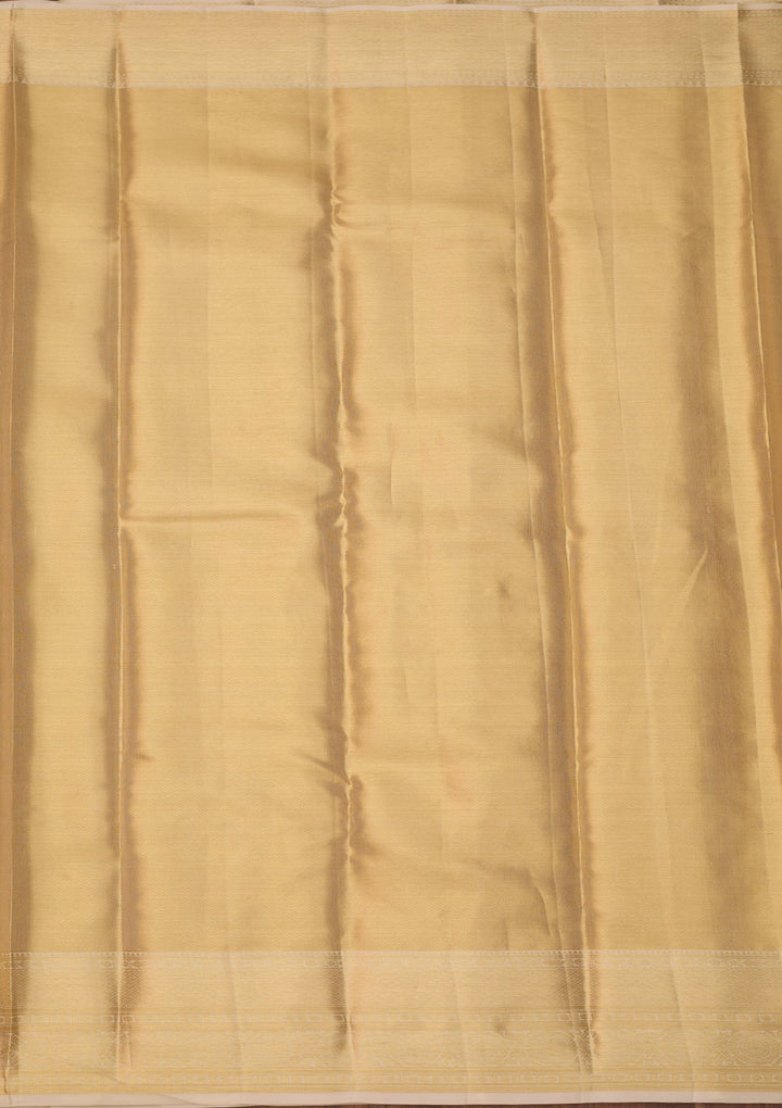 Off White Dharmavaram Tissue Silk Saree With Matching Blouse Piece