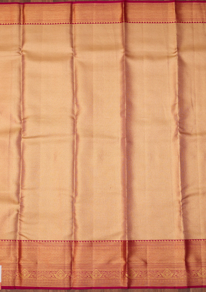 Rani Pink Dharmavaram Tissue Silk Saree With Matching Blouse Piece