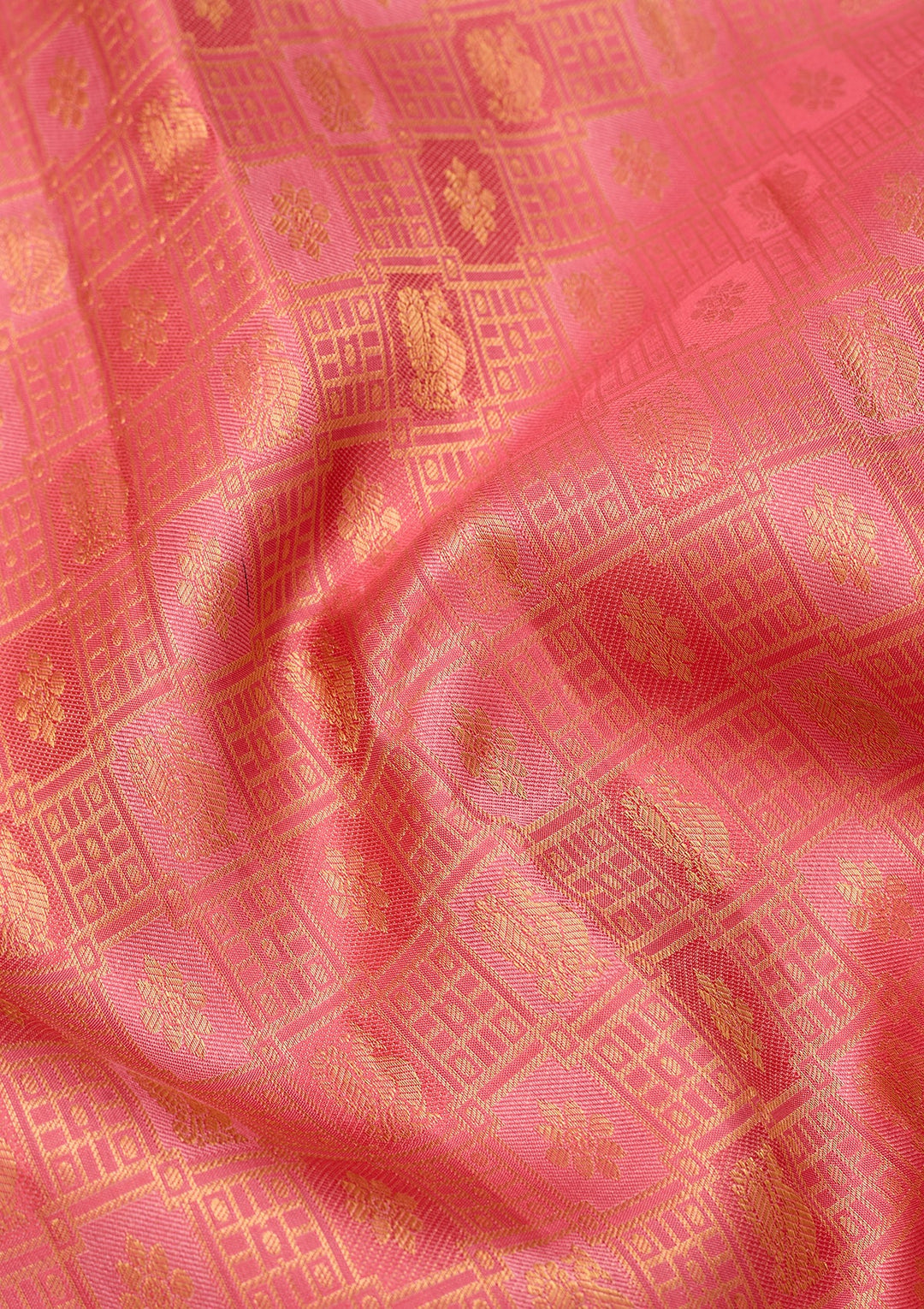 Pink Dharmavaram Pure Silk Saree With Matching Blouse Piece
