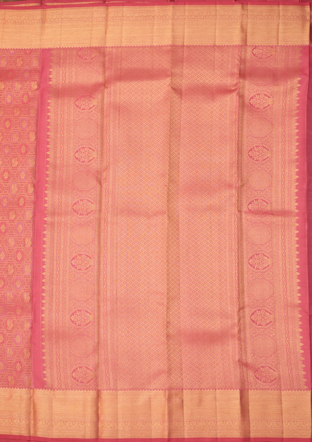 Pink Dharmavaram Pure Silk Saree With Matching Blouse Piece