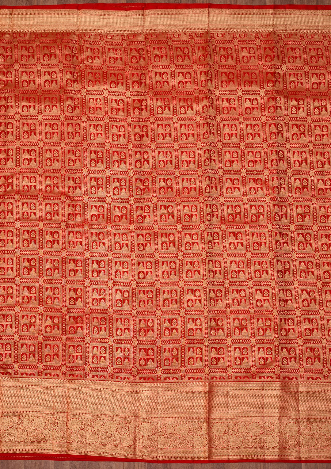 Red Dharmavaram Pure Silk Saree With Matching Blouse Piece