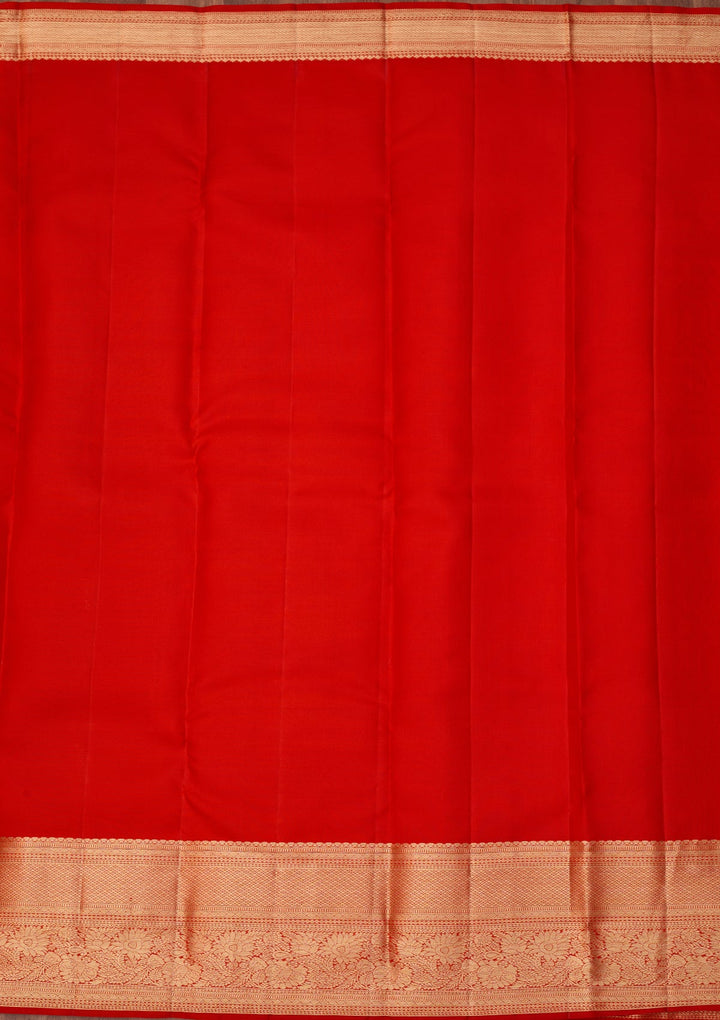 Red Dharmavaram Pure Silk Saree With Matching Blouse Piece