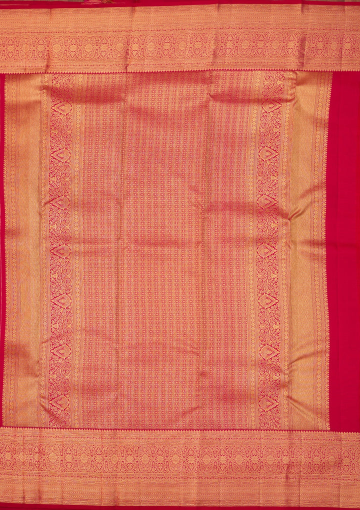 Rani Pink Dharmavaram Pure Silk Saree With Matching Blouse Piece
