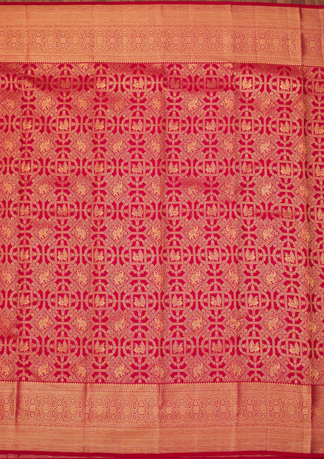 Rani Pink Dharmavaram Pure Silk Saree With Matching Blouse Piece