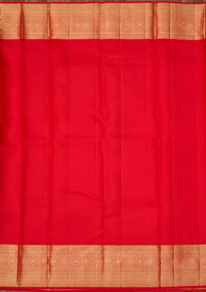 Red Dharmavaram Pure Silk Saree With Matching Blouse Piece