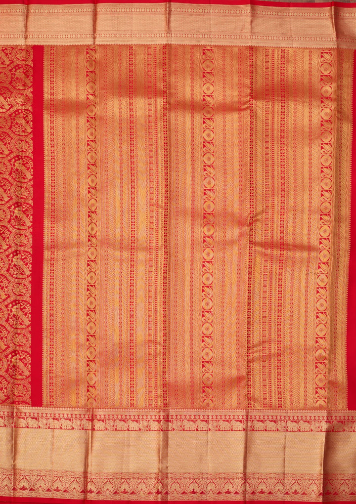 Red Dharmavaram Pure Silk Saree With Matching Blouse Piece