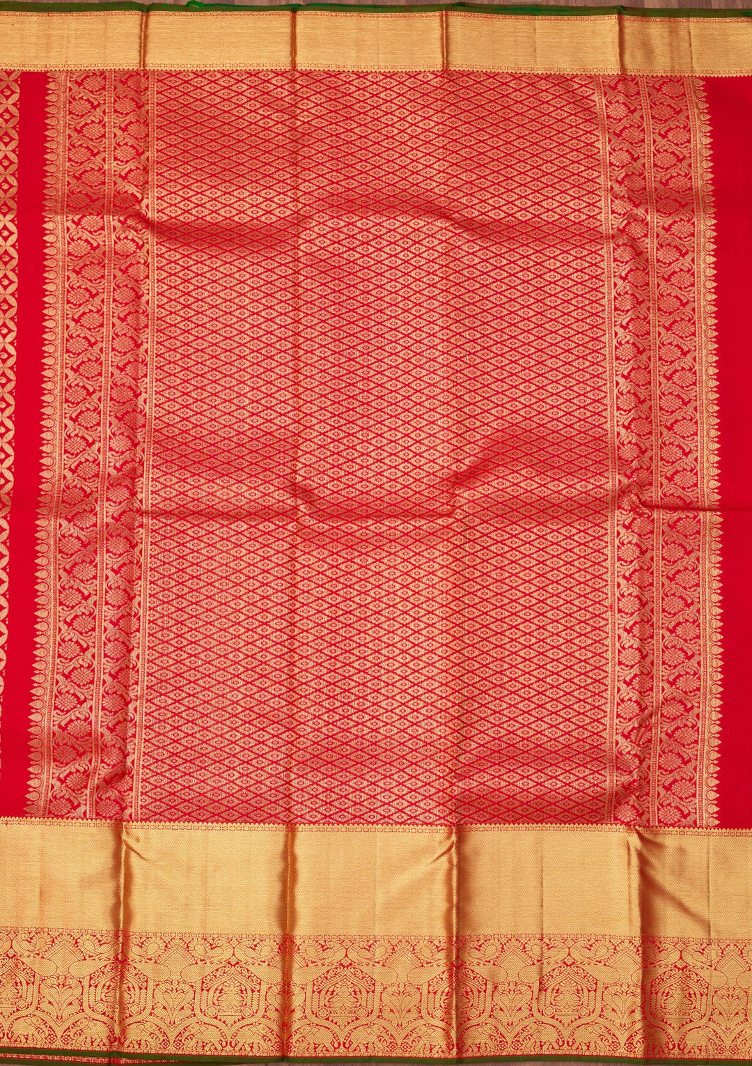 Red Dharmavaram Pure Silk Saree With Matching Blouse Piece