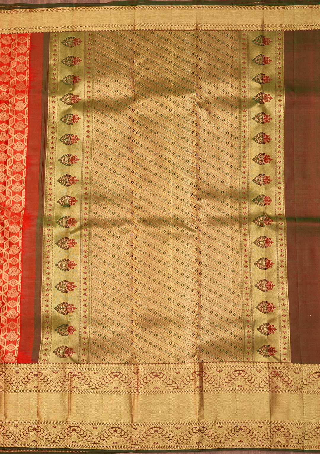 Red Dharmavaram Pure Silk Saree With Matching Blouse Piece