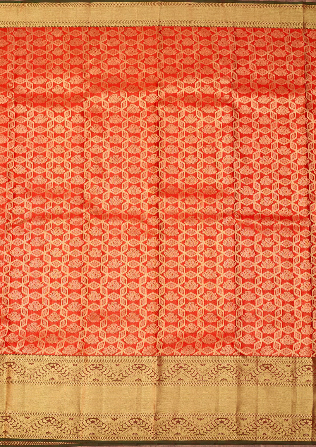 Red Dharmavaram Pure Silk Saree With Matching Blouse Piece