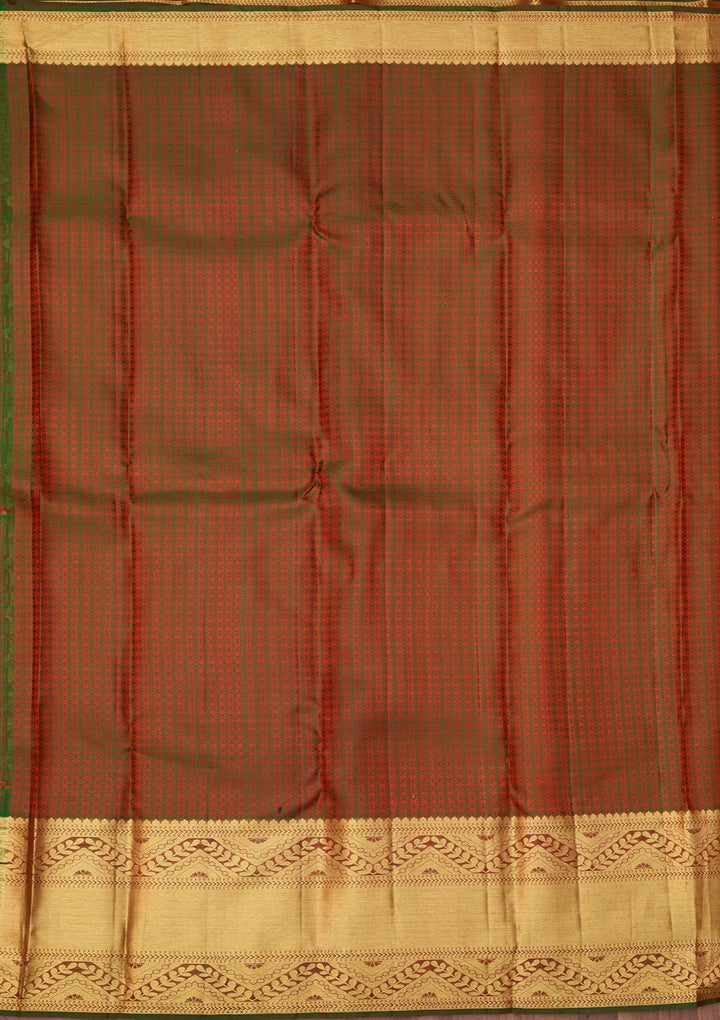 Red Dharmavaram Pure Silk Saree With Matching Blouse Piece
