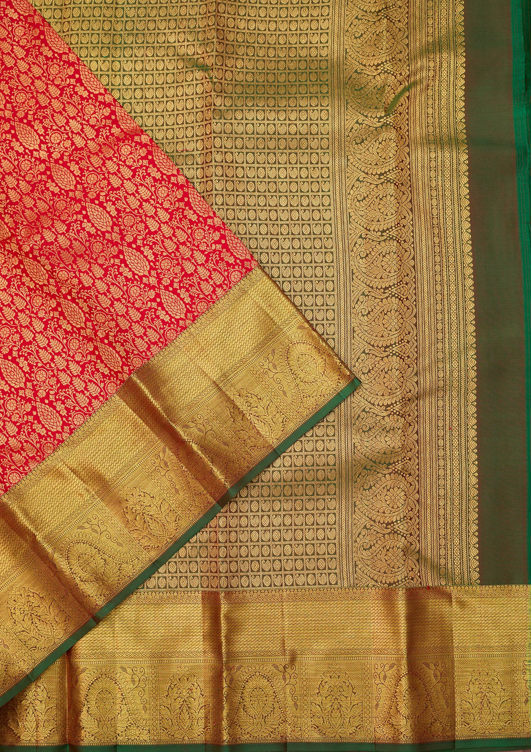 Red Dharmavaram Pure Silk Saree With Matching Blouse Piece
