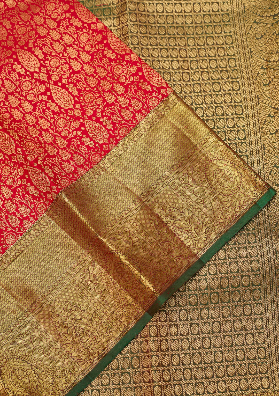 Red Dharmavaram Pure Silk Saree With Matching Blouse Piece