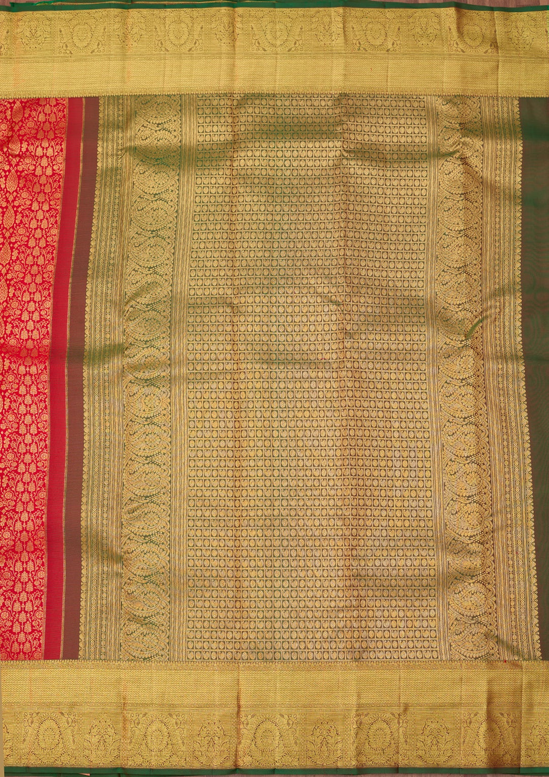 Red Dharmavaram Pure Silk Saree With Matching Blouse Piece