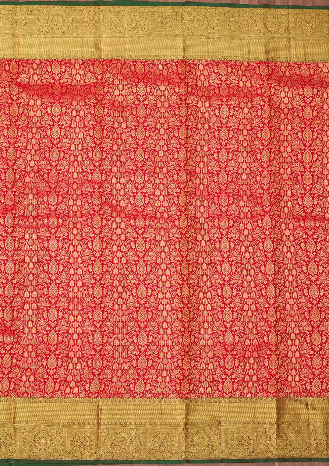 Red Dharmavaram Pure Silk Saree With Matching Blouse Piece