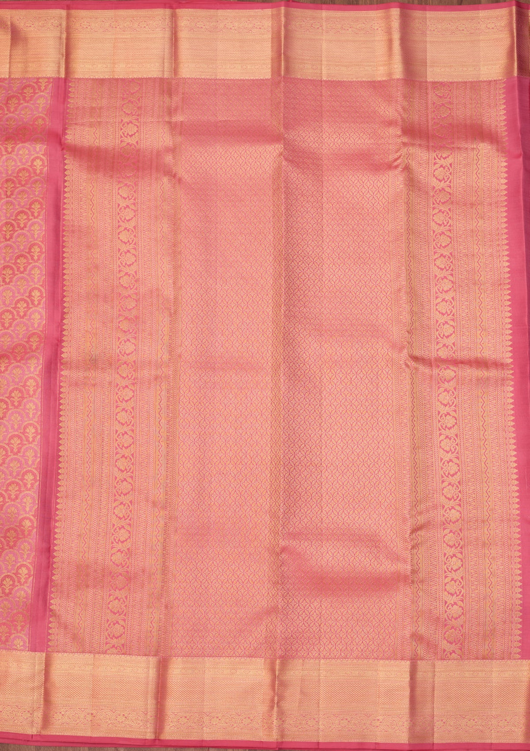 Pink Dharmavaram Pure Silk Saree With Matching Blouse Piece
