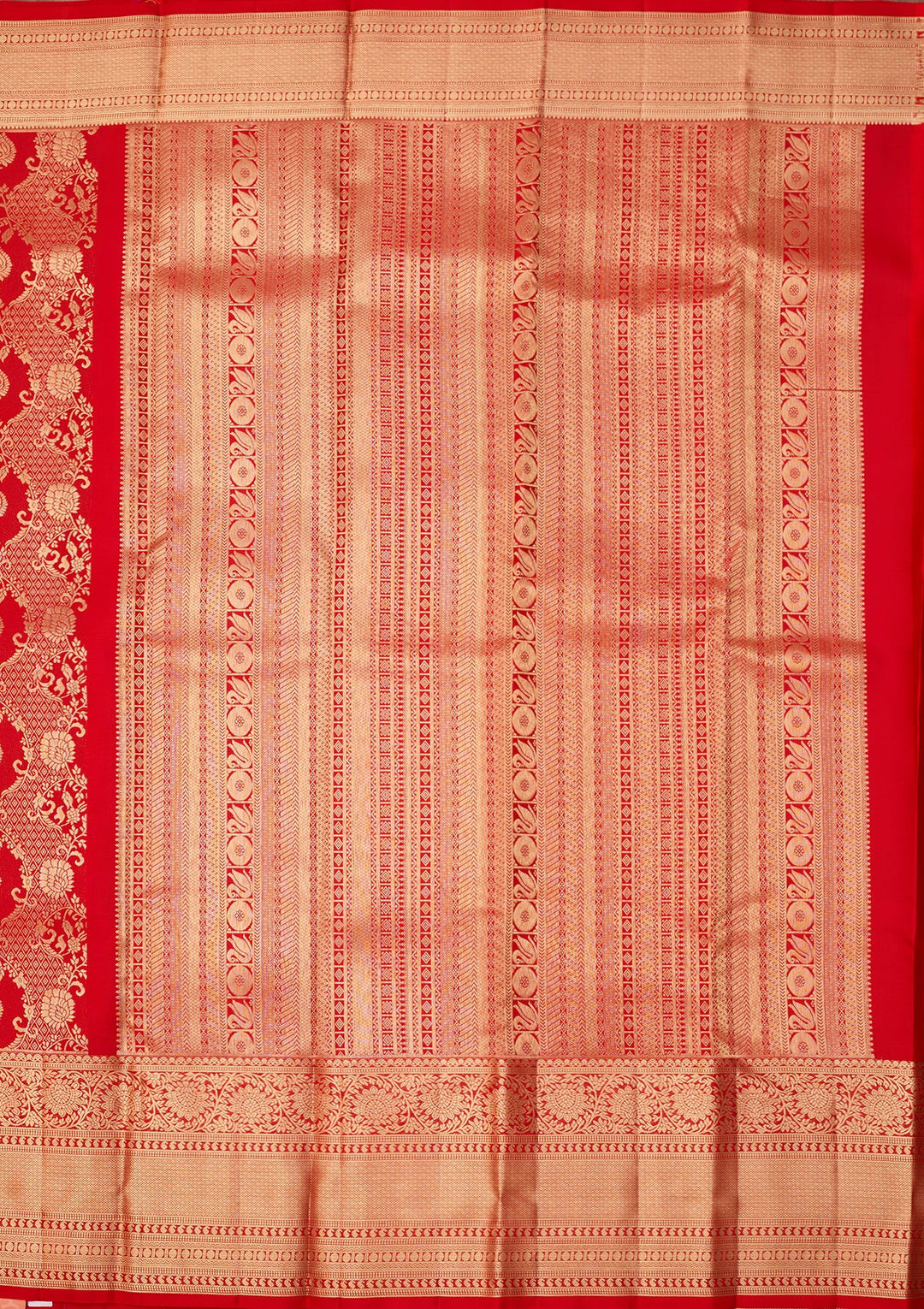 Red Dharmavaram Pure Silk Saree With Matching Blouse Piece