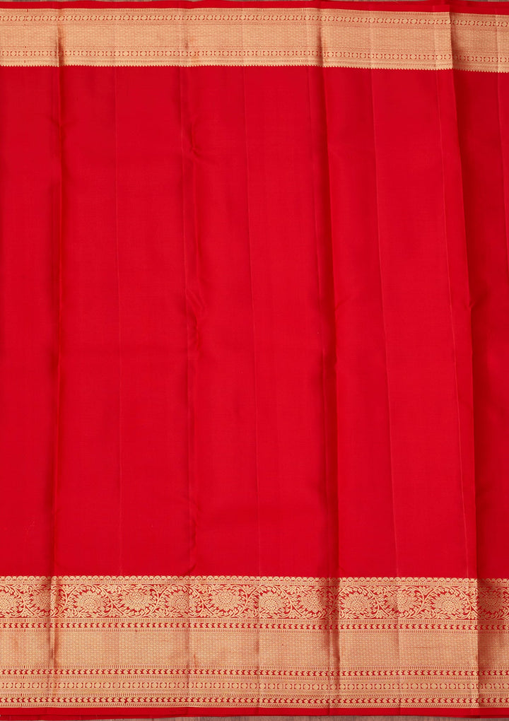 Red Dharmavaram Pure Silk Saree With Matching Blouse Piece