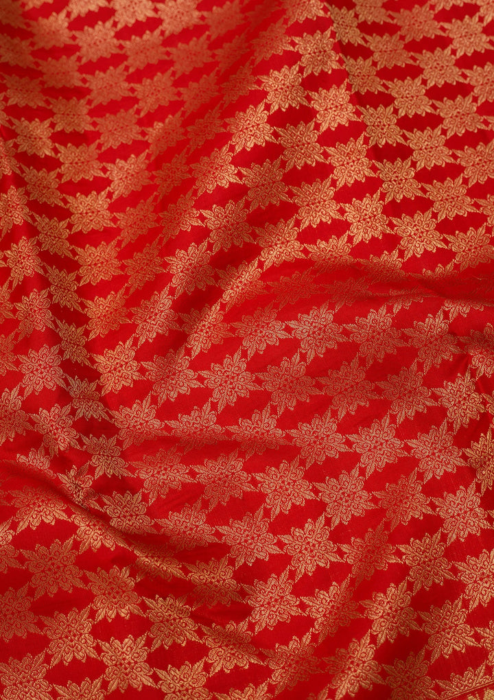 Red Dharmavaram Pure Silk Saree With Matching Blouse Piece