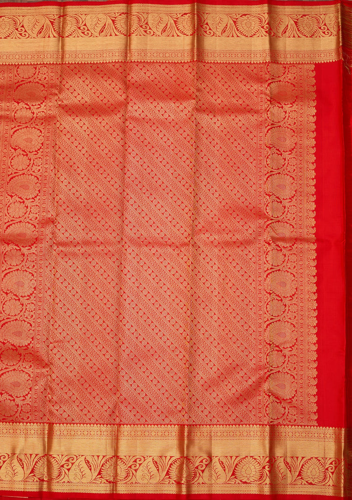 Red Dharmavaram Pure Silk Saree With Matching Blouse Piece