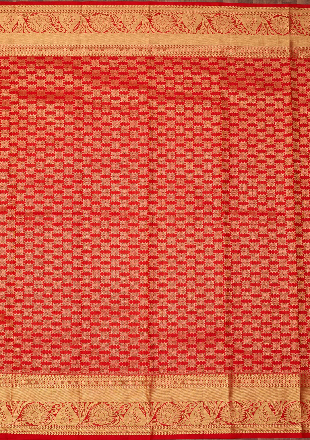 Red Dharmavaram Pure Silk Saree With Matching Blouse Piece