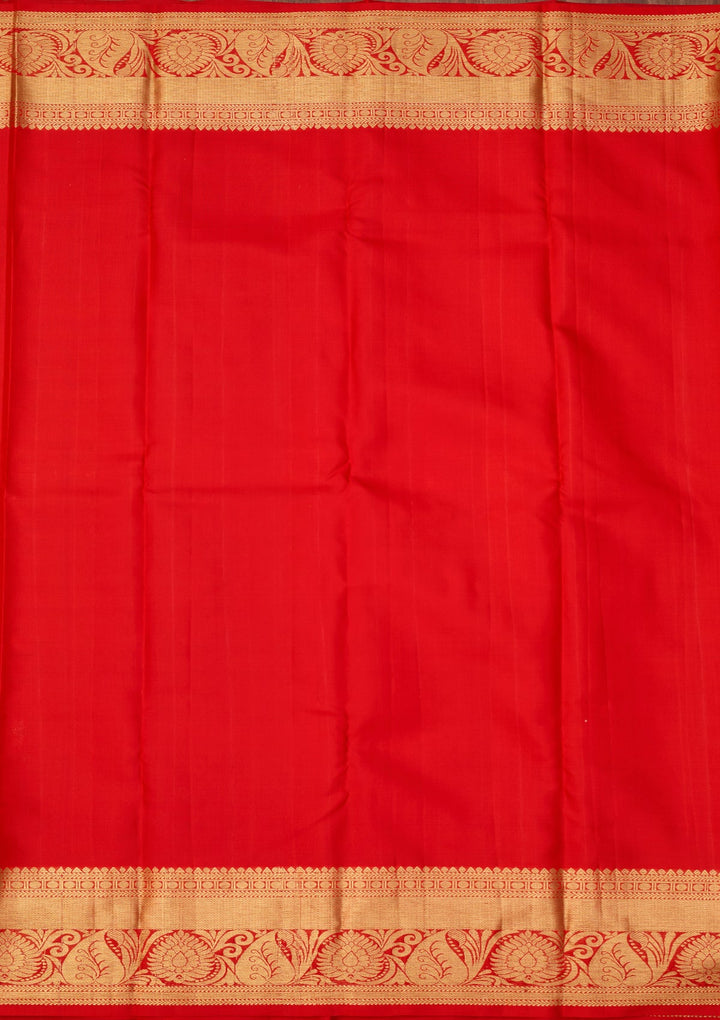 Red Dharmavaram Pure Silk Saree With Matching Blouse Piece