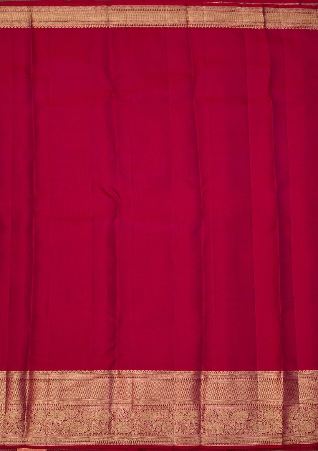 Magenta Pink Dharmavaram Pure Silk Saree With Matching Blouse Piece