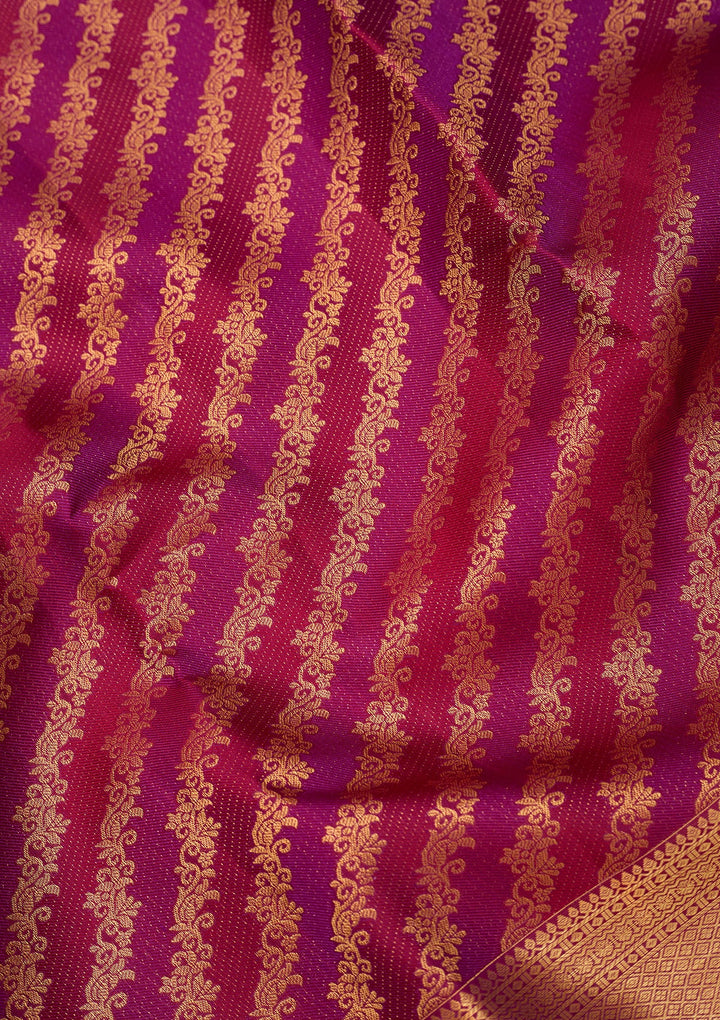 Magenta Pink Dharmavaram Pure Silk Saree With Matching Blouse Piece