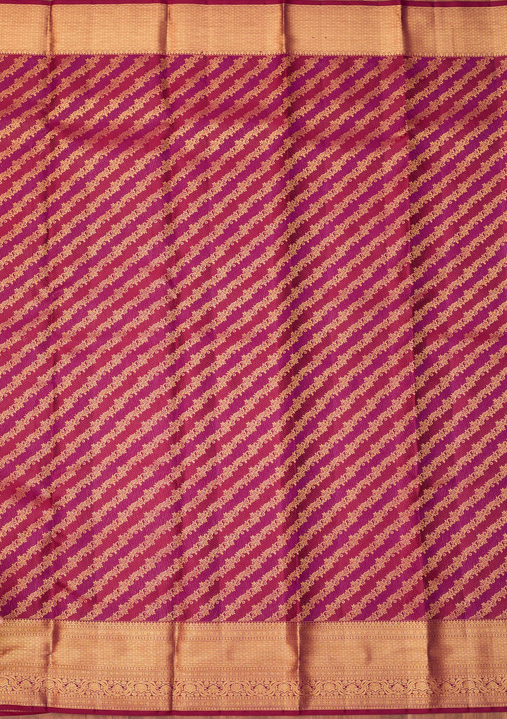 Magenta Pink Dharmavaram Pure Silk Saree With Matching Blouse Piece