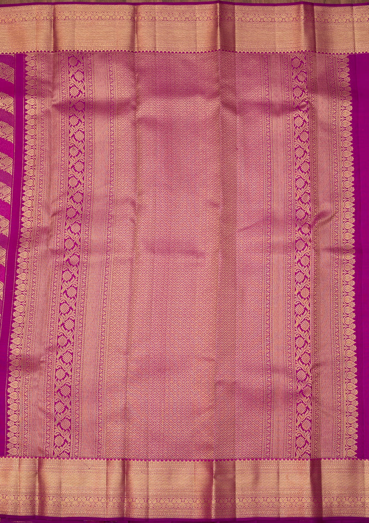 Magenta Pink Dharmavaram Pure Silk Saree With Matching Blouse Piece