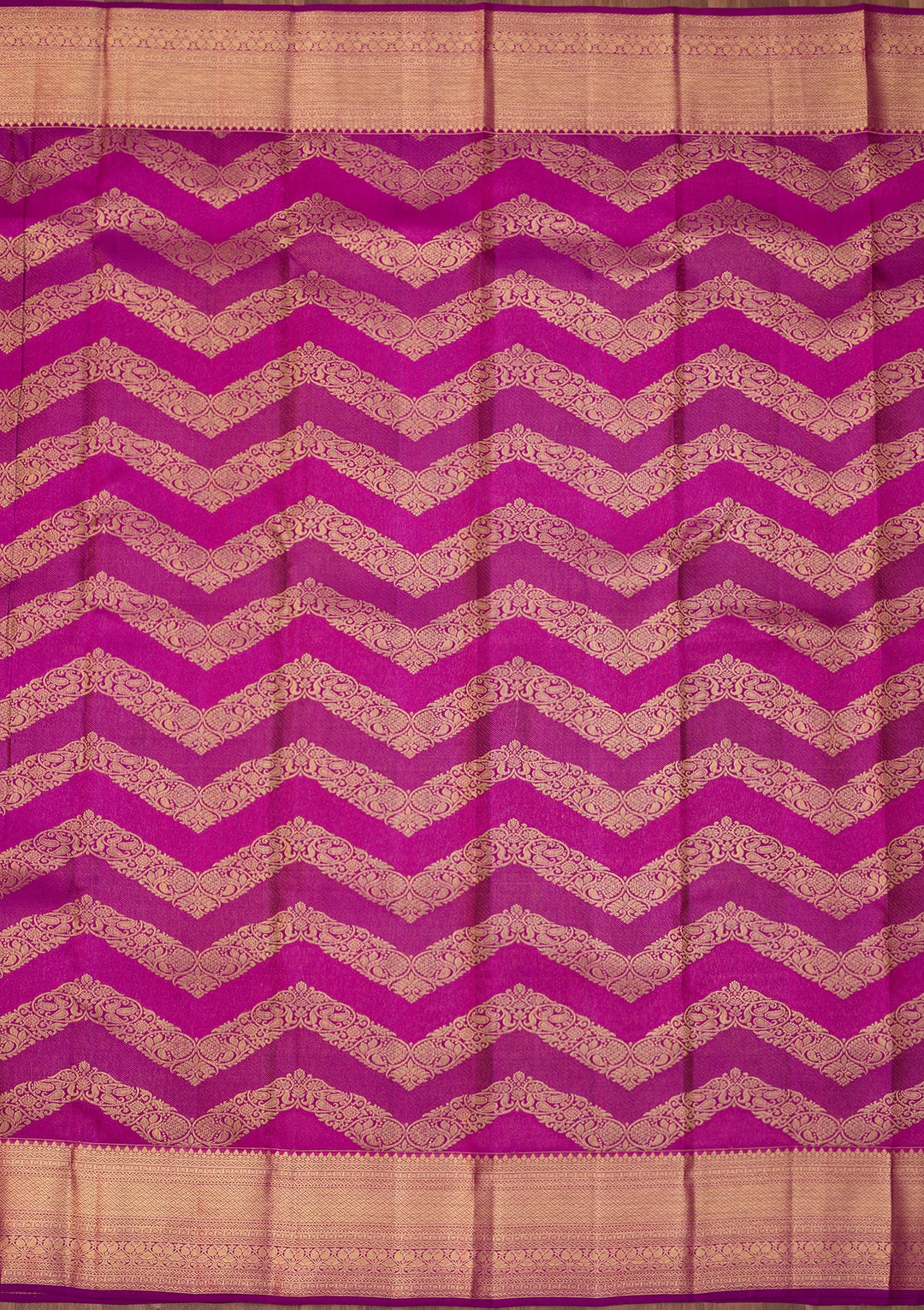 Magenta Pink Dharmavaram Pure Silk Saree With Matching Blouse Piece