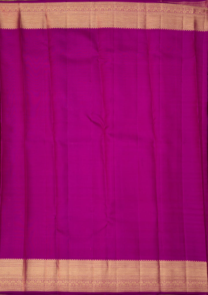 Magenta Pink Dharmavaram Pure Silk Saree With Matching Blouse Piece
