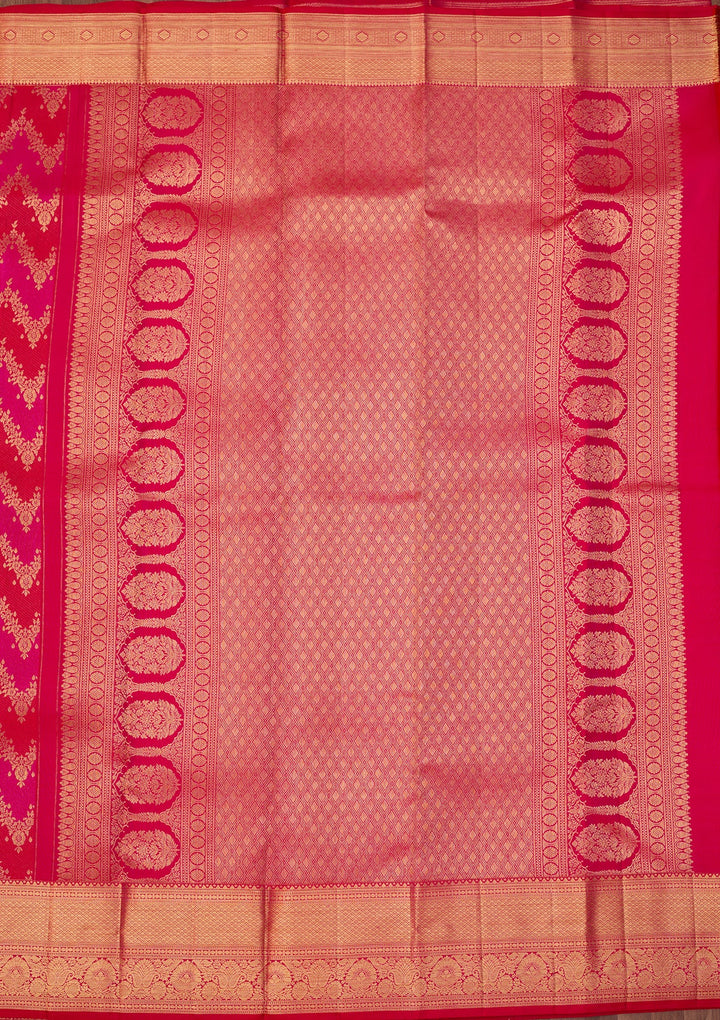 Rani Pink Dharmavaram Pure Silk Saree With Matching Blouse Piece