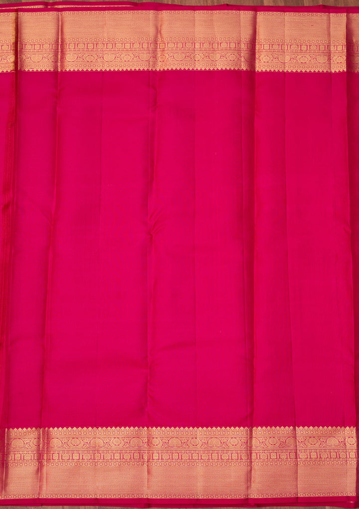Rani Pink Dharmavaram Pure Silk Saree With Matching Blouse Piece