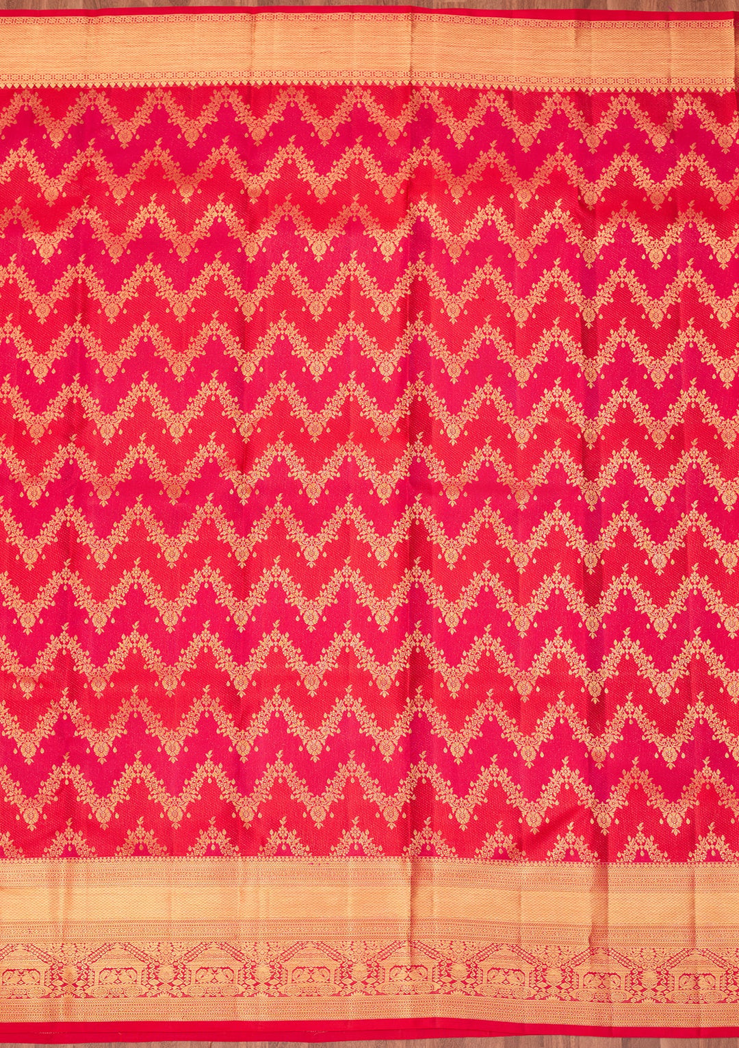 Rani Pink Dharmavaram Pure Silk Saree With Matching Blouse Piece